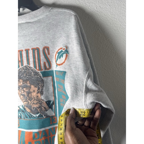 Vintage 90's Dan Marino Miami Dolphins Nutmeg Crewneck 1991 RARE Sz L NFL - Picture 8 of 9